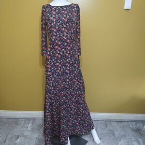 Arefeva Long Sleeve High Neck Floral Maxi Dress S Boho Cottage